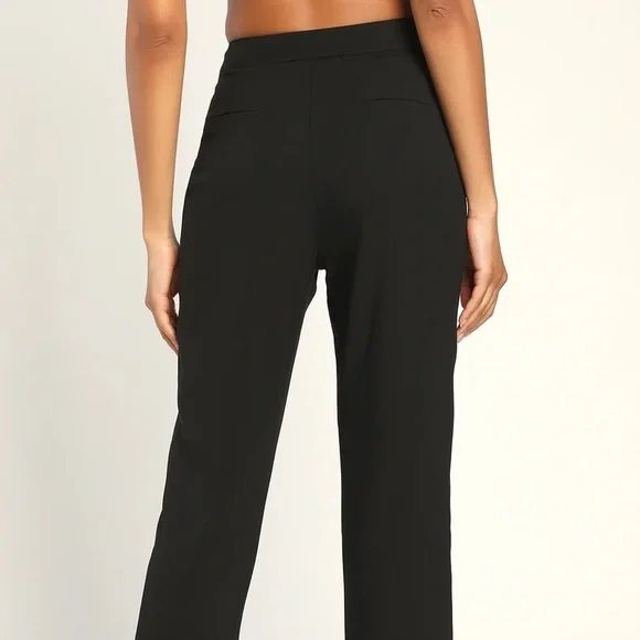 Lulu’s Endearing Romance Black Slim Leg Trouser Pants - Picture 6 of 7